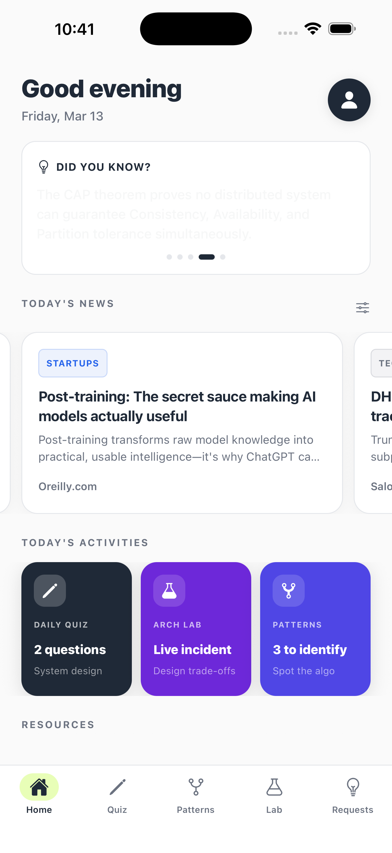 SD Primer home dashboard